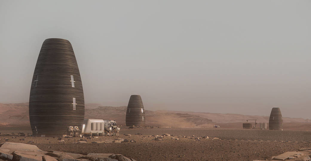 Casa impressa em 3d em Marte
